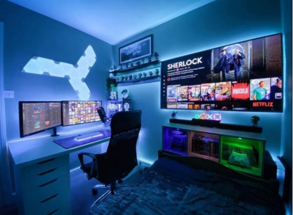 Mau phong ngu Gaming phong cach hien dai